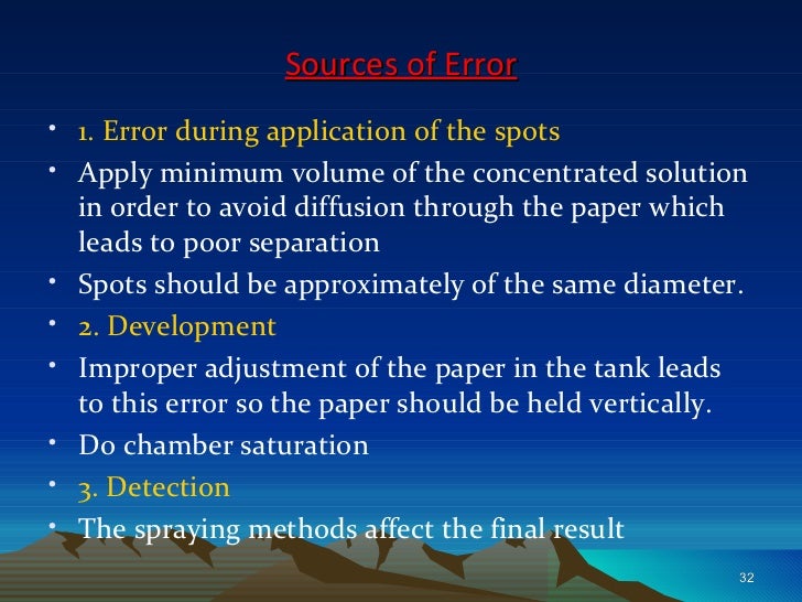 possible applications for paper chromatography